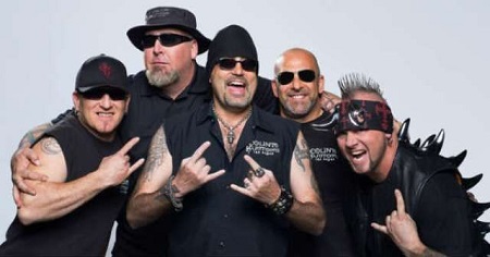 The Counting Cars cast members, Danny Koker (third from right), Roli Szabo (left), Kevin Mack (second from right), and others.